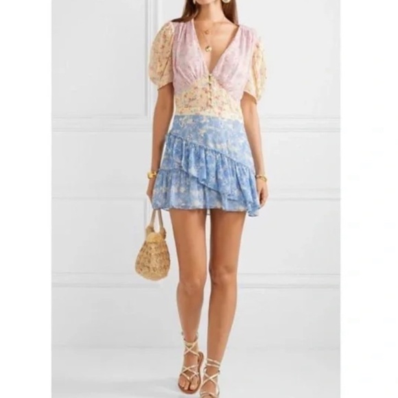 Goodnight Macaroon Floral Dress Size Small Cottagecore Prairie Fairy Flounce - Picture 4 of 12